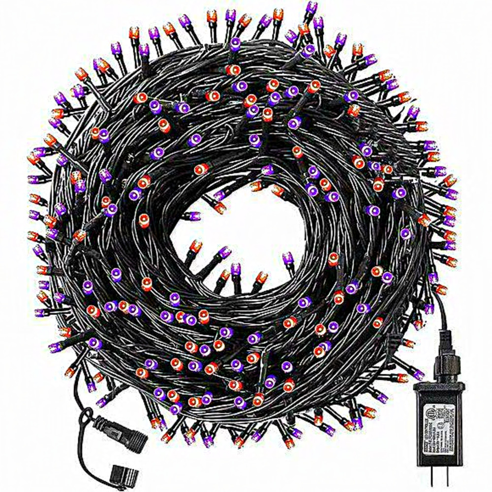 Purple-Orange 300 LED 100 FT Plug‎ with 8 Modes Waterproof String Lights